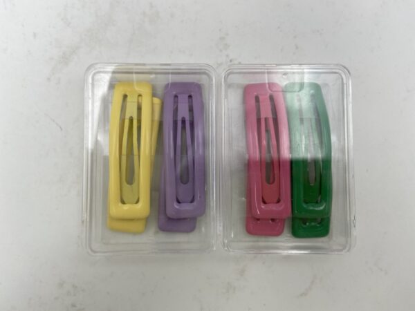 6cm Rectangle & Water Drop Hair Clips (4 pcs）