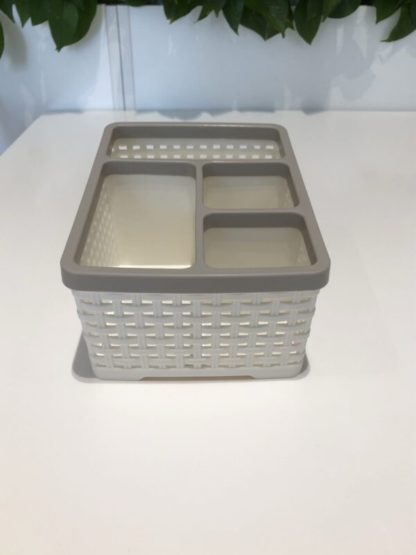 Bicolor 4-Grid Organizer (L)(Off-White)