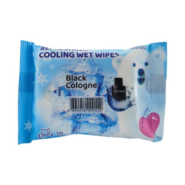 Miniso Refreshing Cooling Wet Wipes 10 Sheets(Black Cologne)