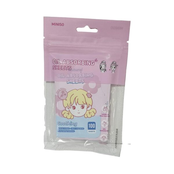 Miniso Natural Oil Absorbing Sheets 100 Sheets(Cherry Blossom)