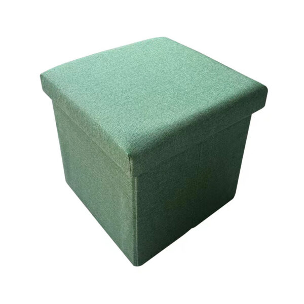Square Folding Ottoman Storage Box (Green)