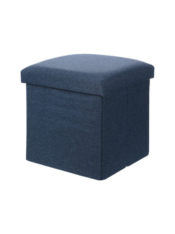 Square Folding Ottoman Storage Box (Blue)