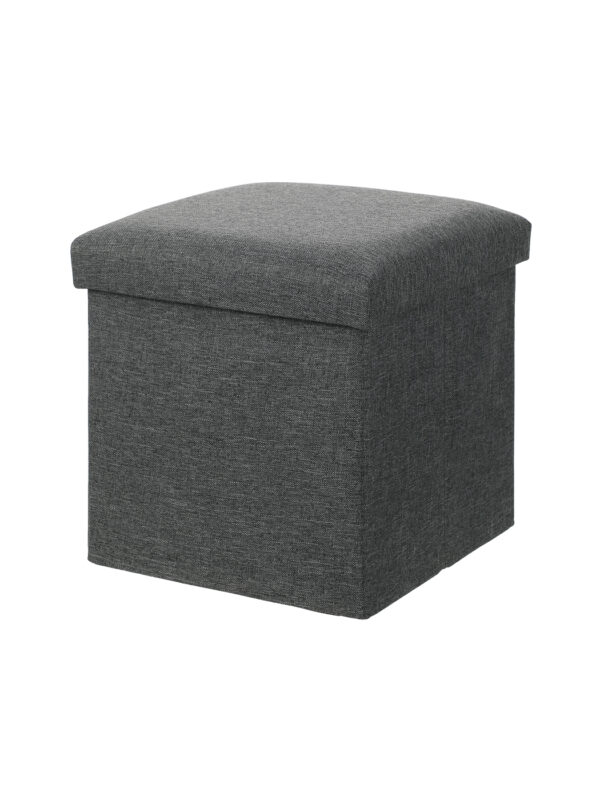 Square Folding Ottoman Storage Box (Gray)