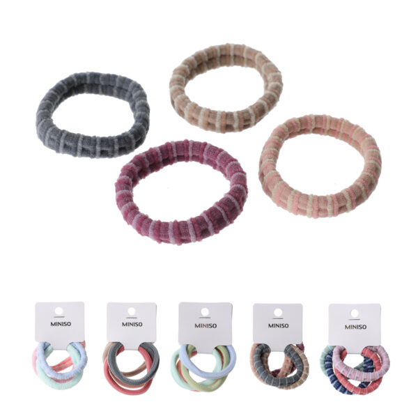 Textured Colored Hair Tie (4 pcs)