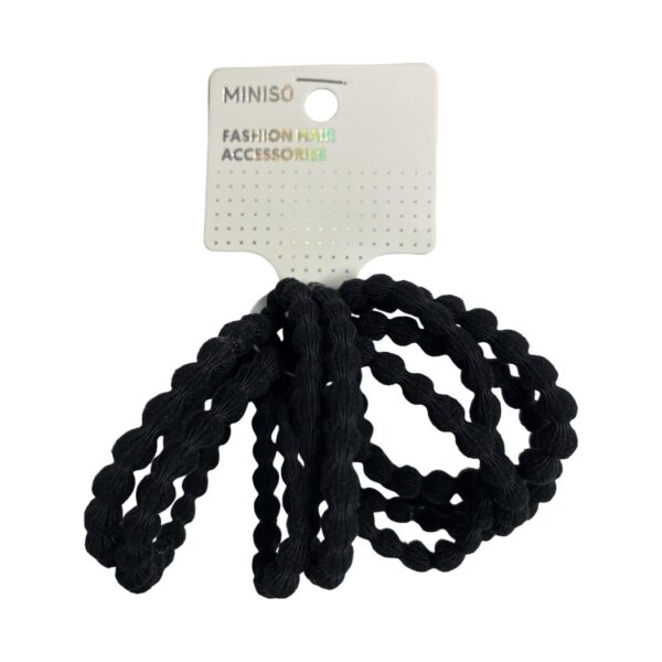 Dot Design Black Hair Ties (8 pcs)