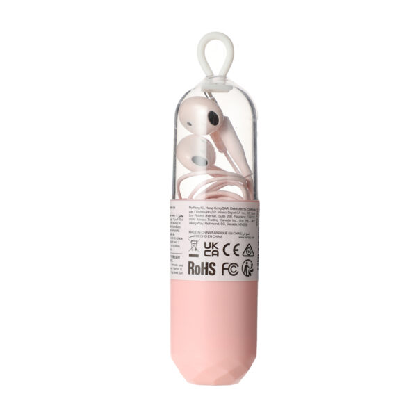 3.5mm Half-in Ear Wired Earphones Model: W001031(Pink)