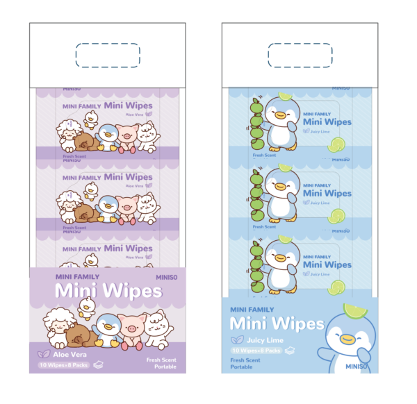 MINI FAMILY Mini Wipes 10 Wipes×8 Packs(Juicy Lime)