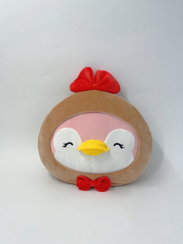 14in. Pillow(Gingerbread Penguin (Pink))
