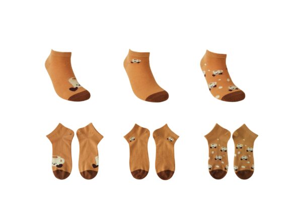 Women's Breakfast Ankle Socks (3 Pairs)(Coffee)